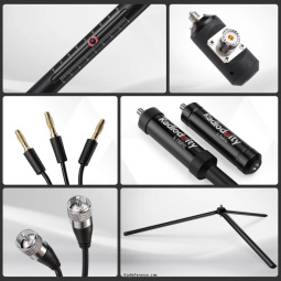 Radioddity HF-010 parts: whip, coil, radials and stand