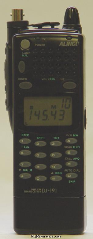Alinco DJ-191T, Handheld VHF Transceiver | RigReference.com