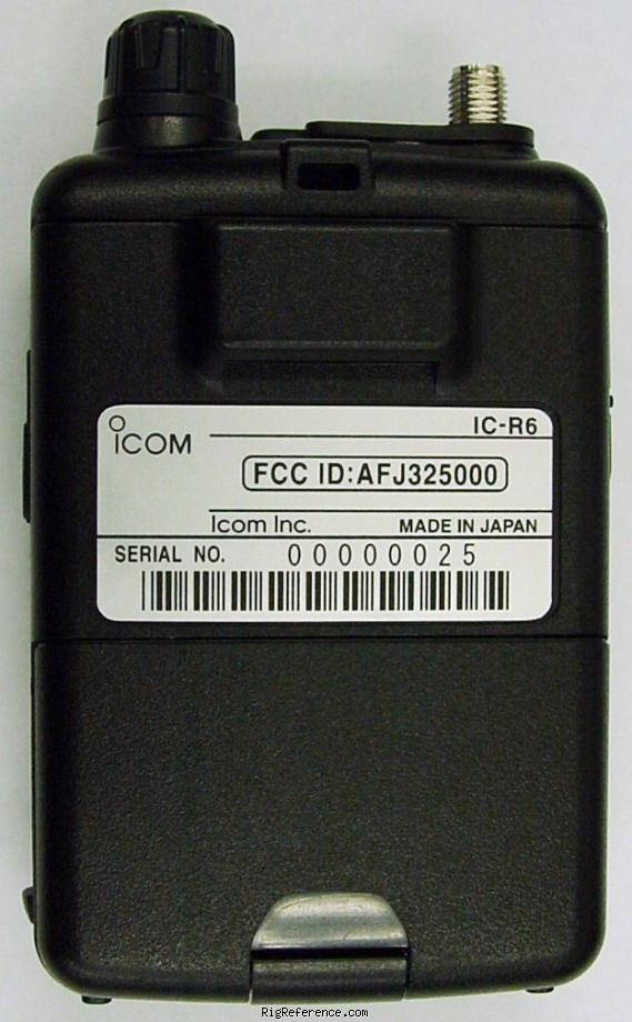 ICOM IC-R6, Handheld HF/VHF/UHF Scanner / receiver | RigReference.com