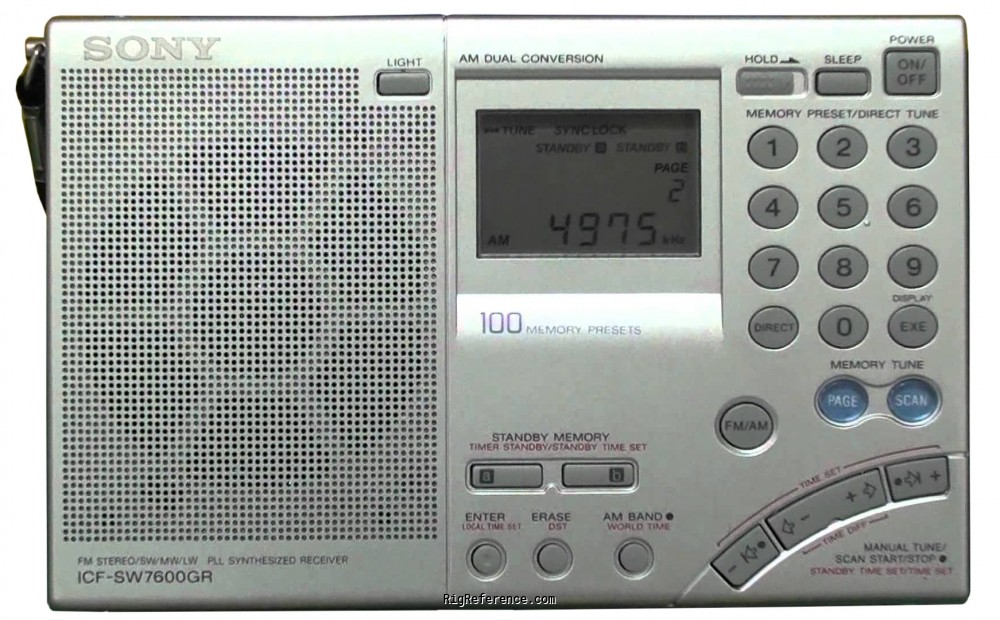 Sony ICF-SW7600GR, Handheld HF/VHF Receiver | RigReference.com